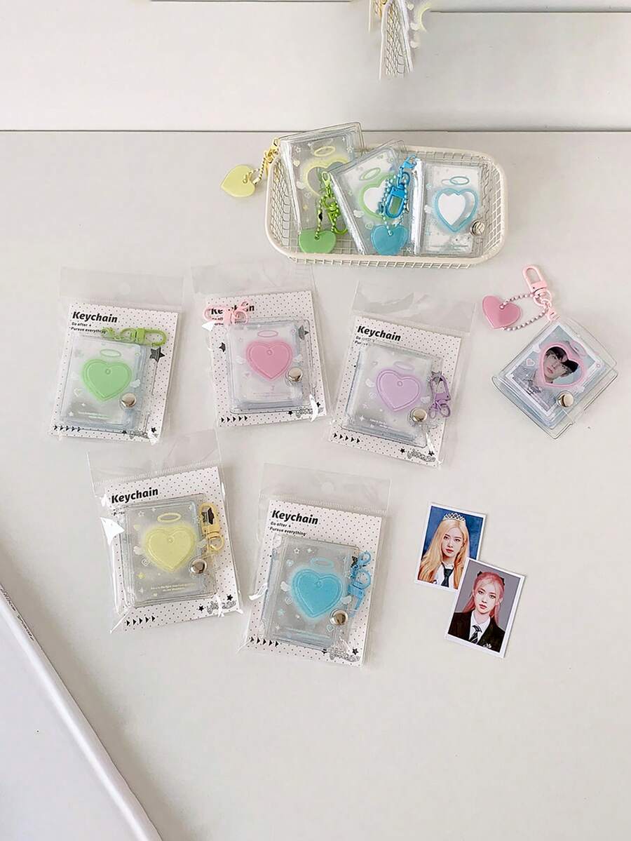 3英寸学生照片钥匙扣夹，可装证件照和贴纸 - 彩色 - 查看 1