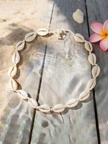 1 件波西米亚风格彩色贝壳和海星项链，适合女士，春夏 - 彩色 - 查看 9