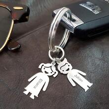 Collar con nombre personalizado para niños, llavero de plata esterlina - Encanto personalizado grabado para niño/niña - Regalo de Navidad - 1 encanto - Ver 8