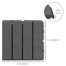 Outsunny 9 Pcs PP Interlocking Composite Deck Tile, 12" X 12" Outdoor Flooring Tiles For Indoor And Outdoor Use, Tools Free Assembly, Black - Black - View 2