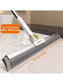 Heavy Duty Floor Broom And Pet Hair Remover - Long Handle Broom With Non-Stick Hair Brush, Expanded And Elongated Design, Suitable For Hardwood, Tile, Carpet, Glass - Great For Bathroom, Kitchen, Living Room, Floor Sweeping, Kitchen Cleaning, Ergonomic Handle - Multicolor - View 5