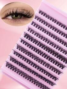 200 piezas de racimos de pestañas de volumen 40D, racimos de pestañas súper suaves de 8-16 mm, extensiones de pestañas en racimos con rizo D, pestañas de ojo de gato esponjosas individuales para principiantes - DD - Ver 3