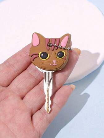 1pc Cute Cartoon Animal Silicone Key Cover, Keychain Protector For Backpack/Car Keys