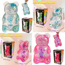 1/2/12个装可爱小熊挤压减压球,儿童感官玩具,可缓解压力,挤压糖果球,儿童派对礼物,挤压玩具,减压玩具,复活节彩蛋填充物 - 極光 - 查看 16