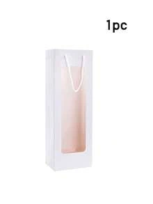 Bộ 6 túi quà tặng rượu vang, túi tote rượu vang đỏ trong suốt có cửa sổ, túi quà tặng rượu vang có tay cầm, thích hợp cho Ngày Valentine, túi đựng hoa, túi đựng rượu vang đỏ, Ngày của Mẹ, Lễ Tạ ơn, túi tay cầm dài cho đám cưới, tiệc tùng, màu nâu/trắng. - Nhiều màu - Xem 11