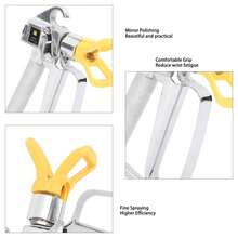 Pistola pulverizadora sin aire con boquilla Pistola pulverizadora portátil de alta presión para pulverizar pintura masilla látex para el hogar Interior Exterior Paredes Puertas Jardín Cubiertas Cerca- Equipada con boquilla, soporte de boquilla y tornillo - A - Ver 3