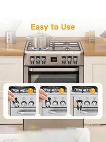 3个/1个 - 8.2厘米儿童安全燃气灶旋钮锁，燃气灶旋钮锁和烤箱旋钮锁，婴儿安全保护，带儿童安全旋钮锁的炉灶和烤箱防护罩，保护儿童和宠物，防止意外启动（黑色） - 黑色 - 查看 4