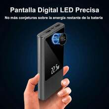 Power Bank 22.5W,20000 mAh Carga Rápida Bateria Portátil,USB C Input & Output Banco de Batería Delgada Pantalla LED Compatible con iPhone Serie, Android, ,etc.,37429658 - Granate - Ver 5
