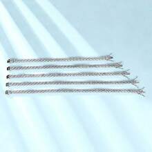 MDFUN Vòng tay tennis mạ vàng trắng/vàng vàng 18K đính đá Cubic Zirconia, mặt dây chuyền đá Cubic Zirconia 5mm, unisex. - trắng - Xem 3