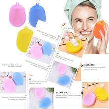 HEALLILY 3 Cepillos De Baño De Silicona Cepillo Exfoliante Facial Cepillo De Lavado Facial Esponja De Silicona Cepillo Exfoliante Cepillo De Limpieza Facial Para s. - AmarilloAzulRosa - Ver 1