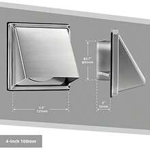 Extractor Externo de Pared de 6 Pulgadas con Aleta de No Retorno Acolchada - 4 pulgadas 100 mm - Ver 5