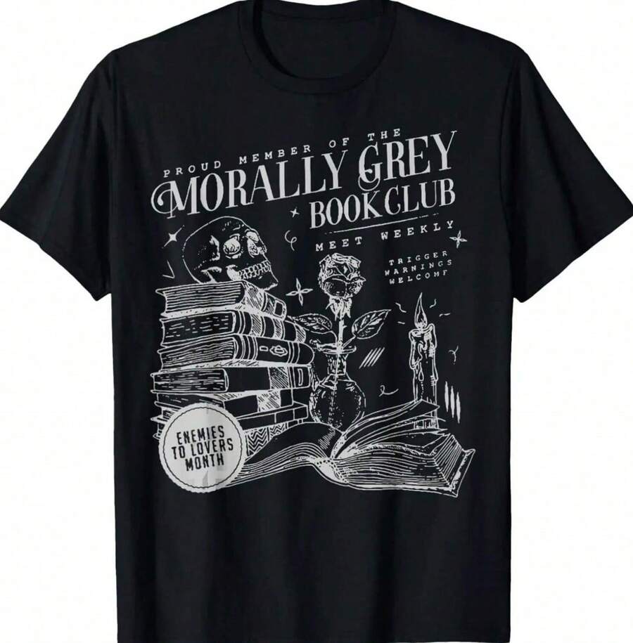 Morally Grey Book Club Morally Grey Is My Favorite Color T-Shirt Hoodie - 黑色 - 查看 1