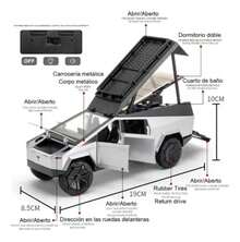 TendenciaTesla Cybertruck Edición Camping Miniatura Metal 1:32Calidad premium - Gris - Ver 2