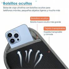travel inspira Cinturón de Viaje Antirrobo con Protección RFID, Cremallera Segura y Bolsa Oculta para Pasaporte | Organizador Ultradelgado de Dinero en Efectivo | Viaje  y Ligero para Turistas - Gris - Ver 4