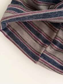 1顶大号复古蝴蝶印花针织帽，女士款，保暖针织护耳滑雪帽，适合大头围，冬季适用