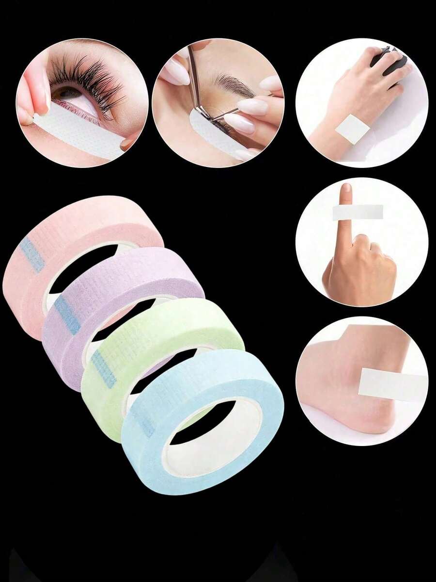 12/6/3/1 Rollen Mehrfarbige Wimpernklebe-Bänder, Klebetuchtapes für Wimpernverlängerung, atmungsaktive Mikroloch-Tuchtapes für Wimpernverlängerung, Wimpernlifting-Bänder, atmungsaktive, hypoallergene Wimpern-Isolations-Patches, Augen-Make-up-Zubehör, Augen-Make-up-Retusche-Aufkleber, Augen-Make-up-Schutz-Bänder, Geschenke, Reise, Billigwaren, Reisenotwendigkeiten - Verschiedenfarbig - Übersicht 1