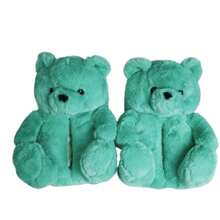 Women's Cotton Piush Adult Slipper Bear Slippers House Slippers Shoes - Flipflop - 湖綠 - 查看 2