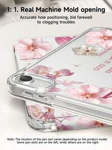 The Pattern Of Lilies And Slogans Tablet Case Compatible With IPad Air 11-Inch M3 2025 / M2 2024, IPad Air 5th Generation 2022 , IPad (A16) 11 Inch 11th Generation 2025,Compatible With Samsung Galaxy Tab,Kindle Paperwhite 12th Gen 2024, Clear Back ,Fashion Pattern Protective Case,Automatic Sleep And Wake-Up Function, Airbag Protection, Suitable For Gifts And Office Use - Multicolor - View 5