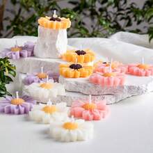 Handmade Chamomile Flower Scented Candle, Suitable For Weddings, Holidays, Birthday Parties As Gifts For Women. Romantic Bedroom Fragrance Decor, Available In Yellow, White, Purple, Pink - Daisy - View 4