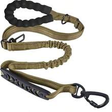 High Strength Elastic Dog Leash - Comfortable Padded Handle And Reflective Line - 6ft/4ft, Suitable For Medium To Large Dogs - Multifunctional 4-In-1 Leash With Car Safety Belt - Ideal For Training And Travels - Multicolor - View 2