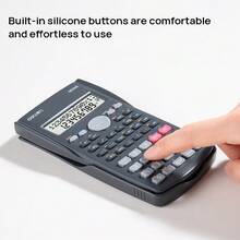 DELI La calculadora D82MS cuenta con teclas duraderas y sensibles, batería de larga duración y ahorro de energía, amplias funciones de cálculo y una gran pantalla de dos líneas. - Gris Oscuro - Ver 4