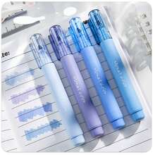 4 支/套粉色柔和荧光荧光笔，触感柔软，不褪色，水性墨水，圆头，适用于办公用品、书写和修正、笔记本、素描、学校用品、返校