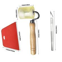 [8PCS] Wallpaper Smoothing Tools Kit, Rubber Seam Roller | Wallpaper Smooth Seam Tool, Wallpaper Tools Kit For Home Renovation, For Peel And Stick Contact Paper Vinyl Window Film Car Wrap, No Power Needed - Basic Kit(8pcs) - View 7