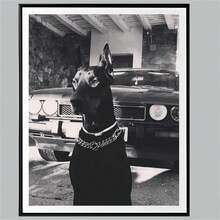 1 Pc Luxury Doberman Wall Art, Luxury Fashion Poster, Black And White, Room Decor, Dog Wall Art, Fashion Printed Trending Home Decor, Art Decoration, Wall Art, Oil Painting Art, Furniture Decoration, Fashion Style Art, Frameless - Multicolor - View 1