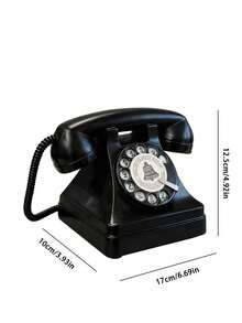 1个复古老式电话，优雅的通讯美学跨越半个世纪，只为连接你的声音，充满怀旧气息的古董电话摄影道具，适用于家居装饰、客厅、办公室、房间、书架、桌面柜子展示，万圣节、圣诞节、感恩节等节日也适用，独特的礼物之选。 - 黑色 復古電話A款 - 查看 4
