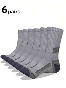 5/10/20 Pairs Random Men's Comfortable Colorblock Mid-Calf Socks, Breathable Sports Socks With Non-Slip Silicone, Suitable For Spring And Autumn - Multicolor - View 15