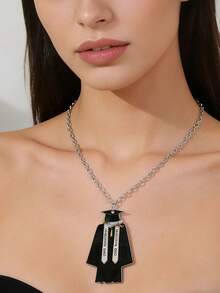 1pc Creative & Fashionable Acrylic Graduation Gown Pendant Necklace, Graduation/Back To School/Teacher's Day Gift, Accessory - Bachelor's Gown - View 5