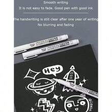 2pcs White Permanent Marker Pen, Oil-Based Waterproof Tire Graffiti Pen, For Fabric And Wood - White Marker Pen - View 7