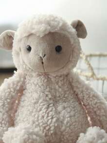 9.84英寸/25厘米可爱毛绒绵羊玩偶，超柔软蓬松，栩栩如生的可爱小羊毛绒娃娃，珍贵的伙伴，乳白色绵羊毛绒娃娃，适合儿童、成人、男孩、女孩，柔软的绵羊毛绒娃娃，完美的可爱礼物，温馨的婴儿房/卧室装饰，生日/节日的甜蜜小礼物，玩伴，睡眠和放松伙伴 - 杏色 - 查看 4