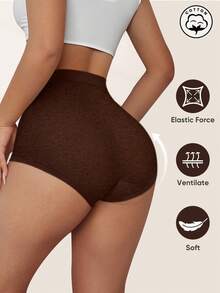 MIOTAN 5条装女士中/高腰内裤，透气亲肤，简约设计 - 彩色 - 查看 2