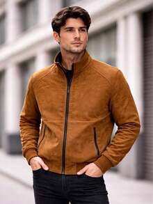 Men's Reversible Double-Sided Twill Jacket – 2 Colors In 1 | Premium Casual Style - 紫紅色 - 查看 1