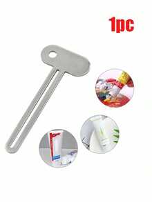 沉浸式减压手动牙膏挤压器 - 不锈钢管挤压器钥匙，金属牙膏分配器，易于使用的化妆品霜管滚轮，T 型设计，银色，减少浪费，适用于牙膏、油漆、霜管，可重复使用。节日庆祝的创意礼物之选 - 彩色 - 查看 12