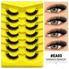 7 Pairs Cat Eye Lashes Classic Look 3D Fake Eyelashes Soft Matte Black Eyelashes Dramatic Volume Faux Mink Eyelashes Cat Eye Tail Elongated False Eyelashes Reusable Most Eye Shapes - Fluffy Lashes - View 12