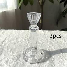 1/2/3/10 Stück Kerzenhalter mit klarem Kristalldesign, geeignet für Heimdekoration, Hochzeitsdekoration, romantisches Kerzenlicht-Dinner, Geburtstagsparty, Herbst, Valentinstag, Weihnachten, Winter, Feiertage, Feiertags-Grundausstattung - Verschiedenfarbig - Übersicht 18