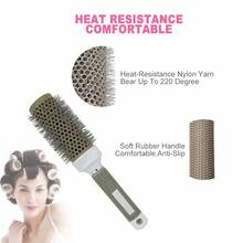 6 Size Nano Ceramic Ionic Thermal Round Brush, Hair Salon Styling Curling Volumizer, Suitable For Blow Drying And Curling - 棕色 - 查看 4