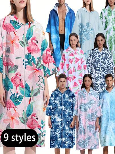 Toalla de playa con capucha - Altamente absorbente, de secado rápido, bata de baño utilizable, adecuada tanto para hombres como para mujeres, ideal para viajes a la playa, campamento, viajes y aventuras al aire libre. Accesorios de baño y surf