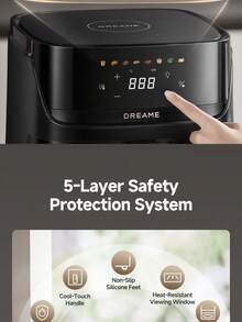 Dreame Air Fryer, With Viewing Window, 7.6L Capacity, Dual Vortex™ Heating + Steam Injection Technology, Fast Cooking, 8-In-1 Presets, Family-Sized Healthy Oil-Free Cooking, LED Touch Control, +1 Minute Button, 2800W Power. Kitchen Christmas Theme, Kitchen Supplies, Air Fryer - EU E Type Plug(220-240V) - View 10