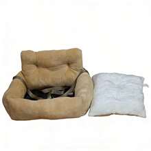 Soft Pet Car Bed, Suitable For Small/Medium Pets, Comfortable & With Adjustable Strap, Portable & Washable, Ideal For Car Travel - Earthy Yellow - View 7