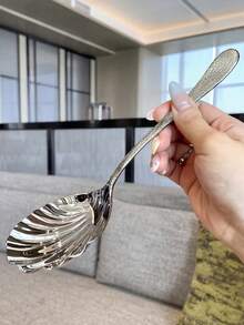 1pc/2pcs Stainless Steel Serving Spoon, 8.8 Inch (22.4cm) Extra Large Dining Spoon, Cooking Spoon, Pasta Spoon, Buffet Utensil, Flatware, 18/8 Stainless Steel, School Supplies - Multicolor - View 6