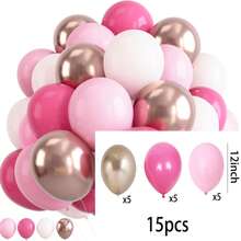 36 st rosa och guldiga ballonger - 30 cm vintage grå och rosa latexballonger, lämpliga för kvinnors födelsedag, möhippa, babyshower, alla hjärtans dag-festdekorationer - Multifärgad - Visa 10