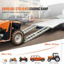 Loading Ramps, 2 Pcs 72 X 15 In, Durable Aluminum And Heavy-Duty Trailer Ramp Set With Anti-Slip Plates, 6000 Lbs Combined Capacity, For Carts, Farm Tractors, ATVs, Lawn Mowers, Motorcycles - 2 PCs 72 X 15 In - View 2