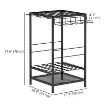 Outsunny Garden Tool Organizer With 14 Hooks, 3-Tier Yard Tool Tower Rack For Garage Organization, Hold Long-Handled Rakes, Shovel, Broom, Metal Tool Holder For Shed, Black - 黑色 - 查看 2