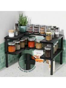 Expandable Bamboo Spice Rack Organizer For Cabinet - Stackable Shelves For Kitchen Seasoning & Pantry Storage, Sturdy & Versatile - Natural Bamboo, Adjustable, Expandable, Lightweight, Washable, Waterproof - 白色 - 查看 4