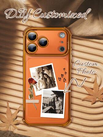 1 personligt skal med foton, anpassat orange telefonskal för vänner, par och familjer för att anpassa exklusiva foton. Lämplig för att uppgradera helskärmsskyddet för 17 Pro Max/17 Air/17 Pro/16 Pro Max/15 Pro Max/14 Pro Max, kompatibel med transparent, reptåligt ultratunt skal, militärt fallskydd, är ett perfekt val att ge bort till vänner och familj.