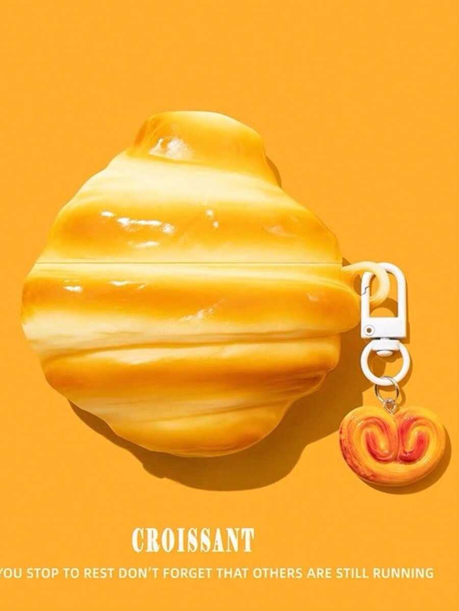 1pc Croissant Shaped Silicone Protective Case Compatible With Apple 4/3, Pro 3/2 - Multicolor - View 1