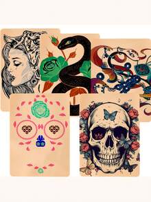 15/10/5/3/1件 5.51英寸 x 3.93英寸 1毫米 硅胶假皮肤，用于纹身练习，双面永久化妆训练用品